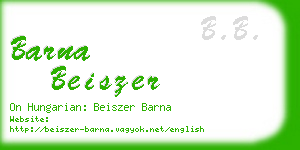 barna beiszer business card